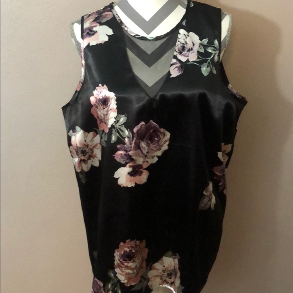 Maurices silky Black Tank Mesh Panel